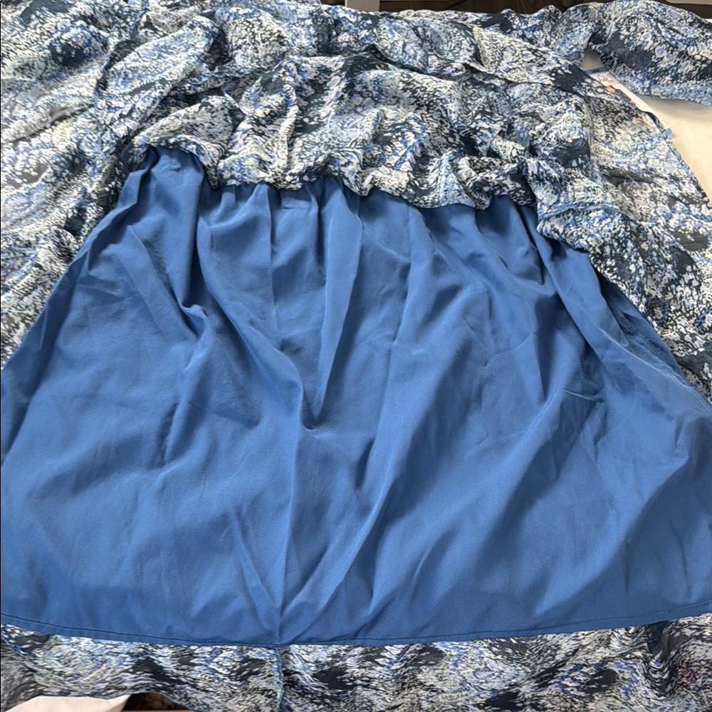 NWT Joie Blue Parisian Paisley Women's Dress Maxi Tiered‎ Length Large - Picture 10 of 11